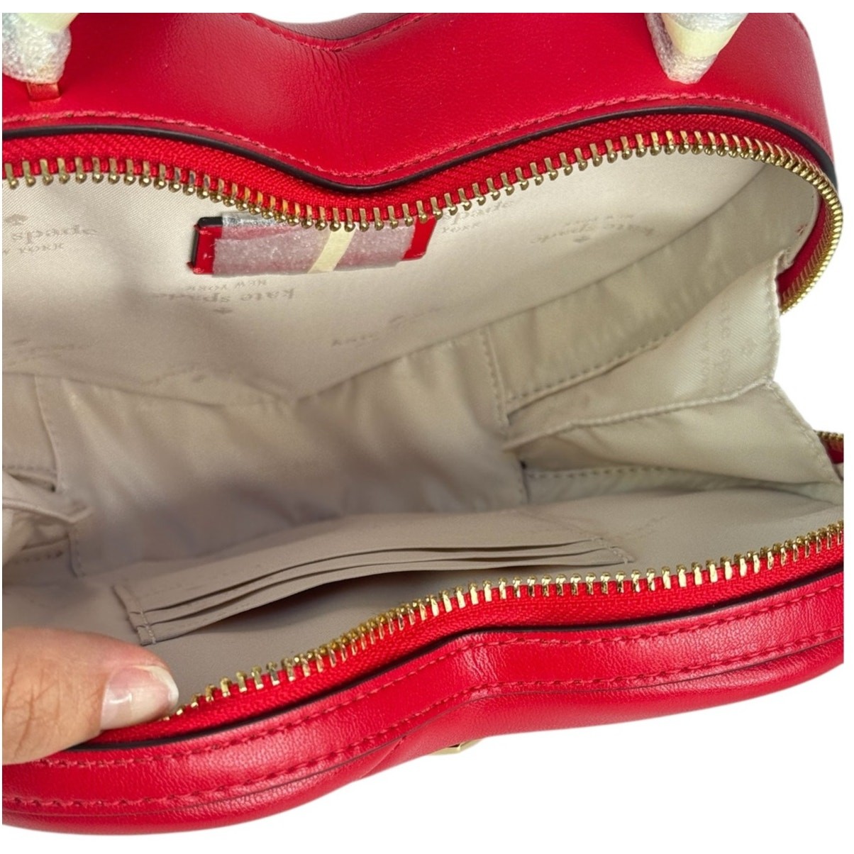 Kate Spade Love Shack Quilted 3D Heart Crossbody Bag in Ruby Red thumbnail 7