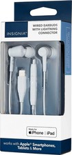 Insignia Wired Connector Earbud Headphones For Apple Devices - White