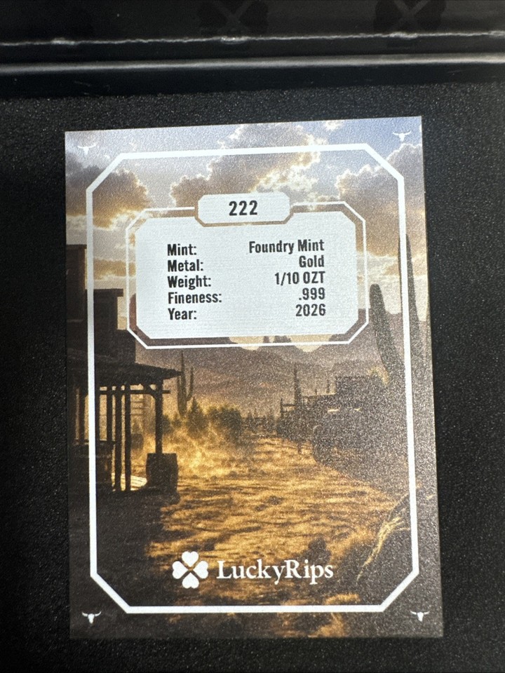 Lucky Rips Sherrifs Stash 1/10 oz .999 Fine Gold 2026 LuckyRips Double ...