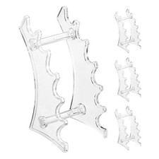4 Pack Plastic Pen Holder 6-Slot Acrylic Pen Display Stand Horizontal Clear 