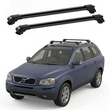 For Volvo Xc90 2003 To 2015 Lockable Roof Rack Cross Bar Rails 2 Pcs Alu Black For Volvo Xc90 2003 To 2015 Lockable Roof Rack Cross Bar Rails 2 Pcs Alu Black