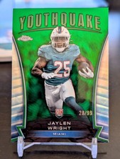 2024 Topps Chrome Green Refractor Youthquake Jaylen Wright RC # /99 Dolphins