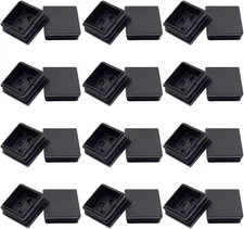 24Pack 38Mm (1 1/2 Inch) Square Plastic Plugs, End Caps for Square Tubing/Black