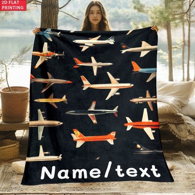 Lightweight And Portable Blanket Featuring a Cool Aircraft Design, Customizabl