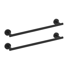 Newfun 24 Inch Matte Black Bathroom Towel Bar 2Pcs Towel Racks Wall Mount SUS304