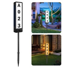 Double Sided Solar Address Sign, Lighted House Numbers for outside Address Plaqu