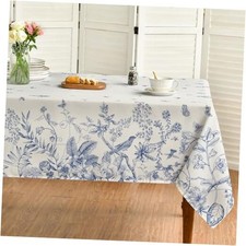 Spring Tablecloth 60 120 Inch, Hand-Drawing 60" x 120" Rectangular Blue