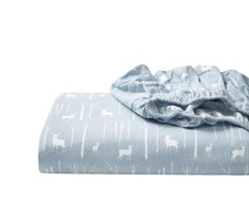 Eddie Bauer - Flannel Sheets Queen Size, Queen, Birch Forest Light Blue