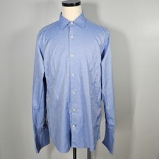 Banana Republic Men's XL 17-17  Fitted Long Sleeve French Cuff Dress Shirt