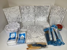 ART Bundle Canvas  Brushes ,Trays, Cups And L...