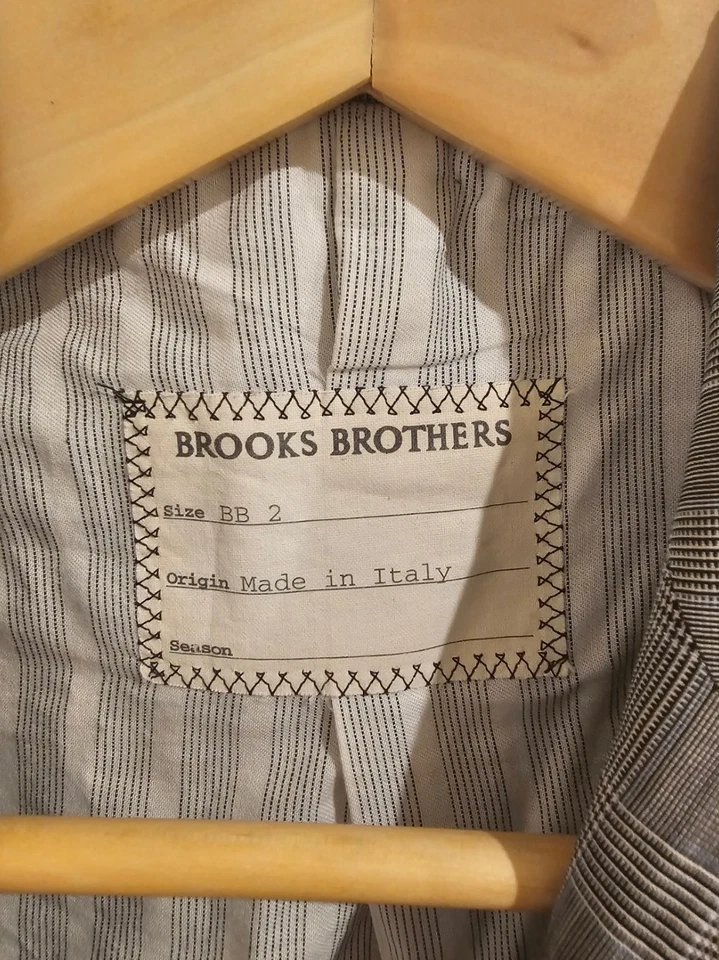 Traje Brooks Brothers Negro Polar Gris Cuadros Lana BB2 US40R - LEER DEFECTOS Foto 4 de 4