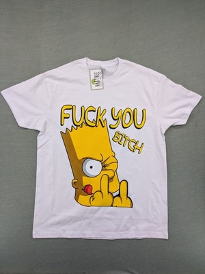 Hattree Bart Simpson The Simpsons Unisex Grafik T-Shirt L Weiß Neu Mit Etikett