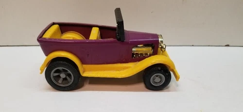 1970s Tiny Tonka Pressed Steel Purple Draggin Wagon Ford Model A Hot Rod-Read