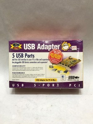 Vintage NIB SIIG Inc. USB 5-Port PCI USB Adapter US2216 PC & MAC NEW SEALED - DW