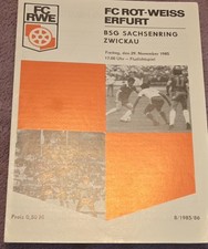 1985/86 DDR Oberliga FC Rot-Weiß-Erfurt - BSG Sachsenring Zwickau