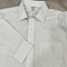 Brooks Brothers Dress Shirt Mens 17/35 Classic Fit L/S Blue White Check NWT