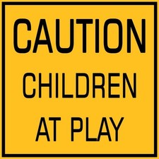 Caution - Children at Play Street Sign Style NEW Metal Sign: 12x12" Square