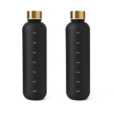 Motivational Water Bottle Leakproof Time Marking BPA Free for Sports Home Gym 1L