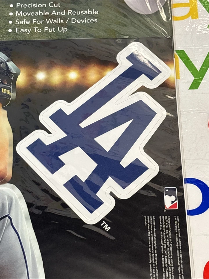 CLAYTON KERSHAW LA Dodgers Fathead 17”x7” Reusable Wall Decal 6 Total-New In Pak - Image 3 of 4