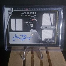Panini Absolute Jake Burger Triple Rookie Patch Auto #TT3S-JB /199 White Sox MLB
