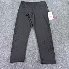 Yogalicious Leggings Women S Black Laser Cut Cropped High Rise NWT CY66280 Yoga