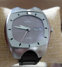 RETRO BEAUTIFUL SPORT BIG 42mm ST.STEEL MEN'S QUARTZ WATCH "FESTINA"PROFESSIONAL