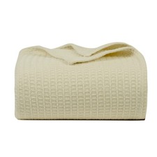 Bed Bath  Home 100 Cotton Waffle Weave Blanket - King Size, Lightweight Co