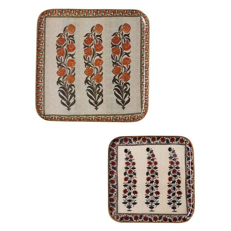 Plateaux carrés Kanpur 27x2x27cm en bois exotique de haute qualité
