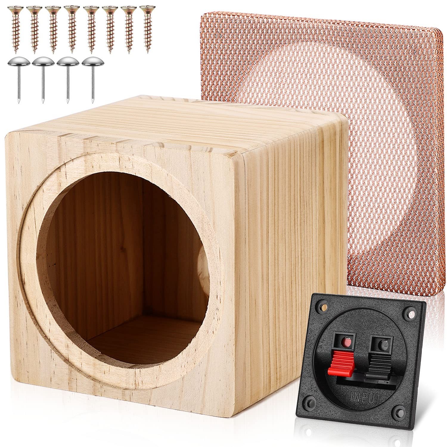 Facmogu 8in Ported Wooden Speaker Enclosure, Single Car Wood Speaker Enclosur...