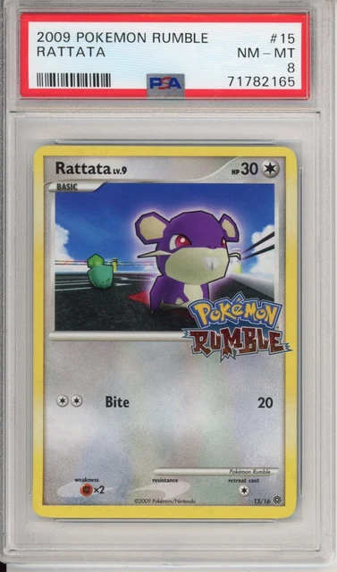 Pokemon Card PSA 8 Rattata 15 Rumble Regular