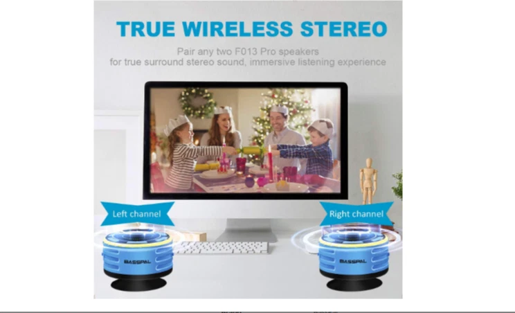 Altavoz IPX7 BT TWS FM/LED Pantalla Ventosa Foto 2 de 4