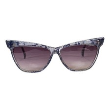 RARE Vintage 90s Rochas Paris Stars De Rochas Sunglasses- Clear/Blue Lace