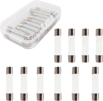 10 Pack Microwave Fuses Slow Blow Ceramic Fuse, 1 Box of 20A 250V 0.24x1.2in Uni
