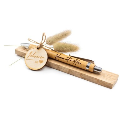 Holz Kugelschreiber Stift mit Gravur Geschenkidee Geschenk 13 Lehrerin mit Herz