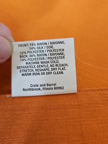 Crate & Barrel GRAYSON Placemats TANGERINE Orange~Set of 4~NEW W/O TAGS 14"x19" - Picture 6 of 6