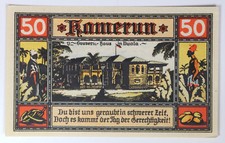 German Colonial Cameroon 50 Pfenning Note 1922