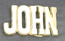 Solid Brass Name JOHN Belt Buckle Vintage