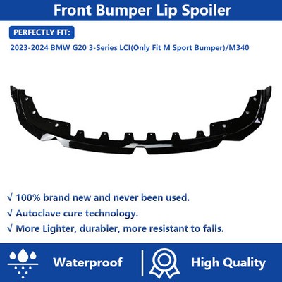 Gloss Black Front Bumper Lip Spoiler Fit for 2023+ BMW G20 G28 M Sport