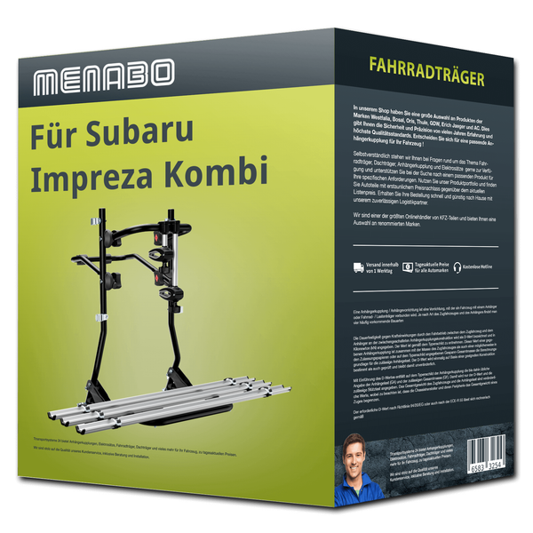 Menabo FahrradträGer Cobra Plus Schwarz/Silber FüR Subaru Impreza Kombi Typ GF-image