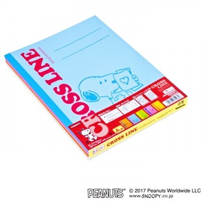 [5652] Snoopy Notebook [5-Pack] Nakabayashi Swing Cross Line Notebook ...