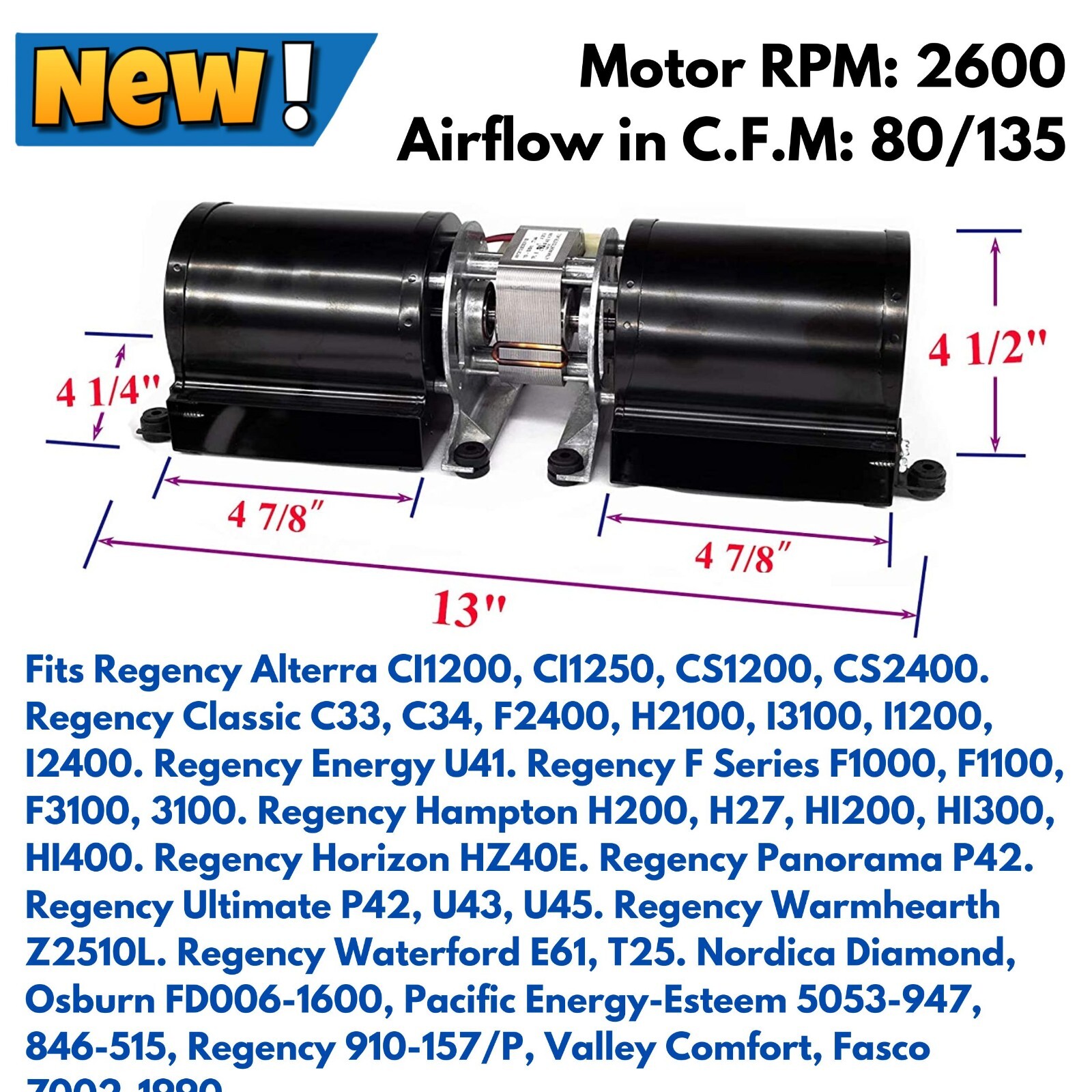 Replace Blower Fan Motor Assembly Regency Osburn Nordica Fireplace Wood  Stove | eBay