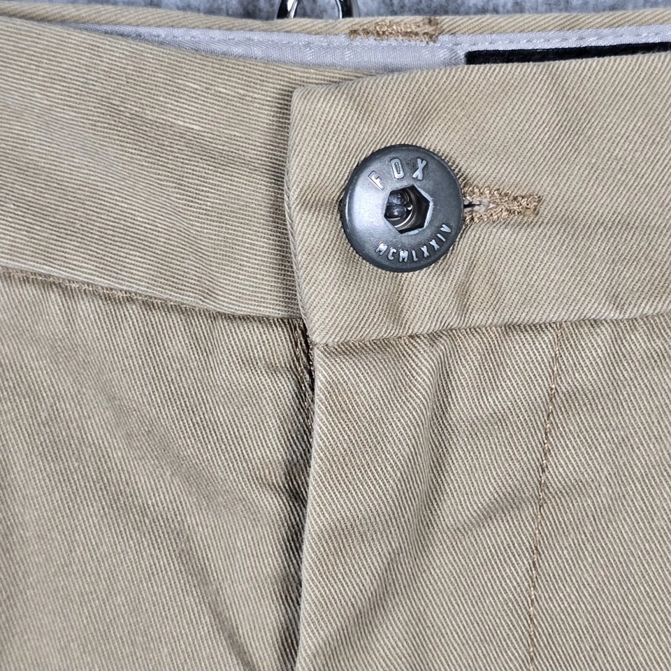 Pantalones Cortos FOX Racing Heritage Forjados Para Hombre Beige Tostado Chino Exterior Medidas 35 Envío y Envío Foto 4 de 4