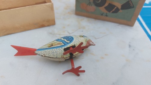Giocatolo latta vintage, uccello A Corda - Foto 4 di 7
