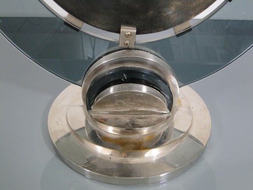 Tischuhr Art Deco Glas Metall um 1925 außergewöhnliches Design Höhe ca. 30 cm - Bild 8 von 10