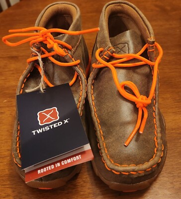 Youth Cow Kids 13 M Twisted X Chukka Boots Brown Leather 