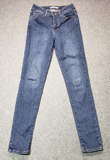 Levi's 721 high rise skinny dark blue denim jeans women size 27