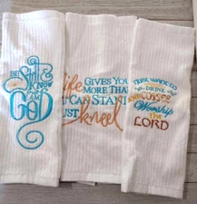 Essential Homes Religious Sayings Decorative Dish Cloths 3 pc. 12" x 12"