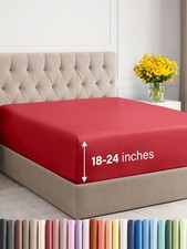 Extra Deep Queen Fitted Sheet - Hotel Luxury Single Fitted Sheet Only - Queen...