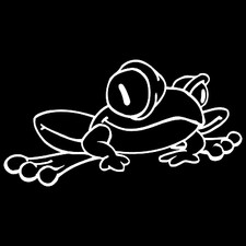 Smiling Frog Cute White Cool Car Truck Window Wall Laptop Vinyl Decal Sticker.