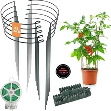 Estacas de soporte para plantas de 32 pulgadas, paquete de 10 estacas de metal.